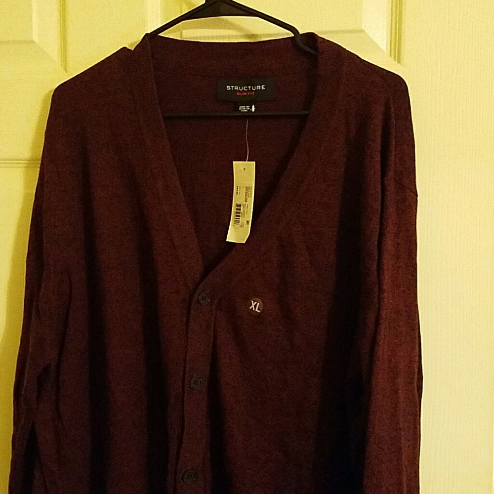 Men's Structure Slim Fit button down Sweater